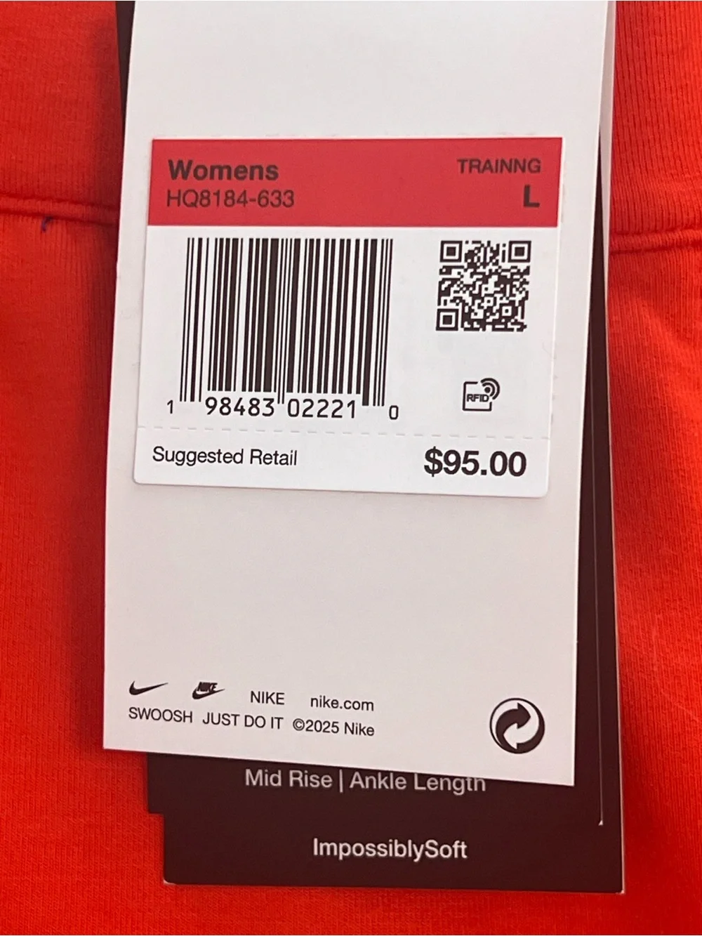 Nike Red High-Rise Track Joggers
